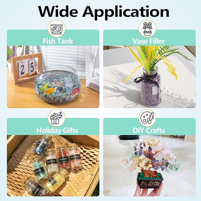 0.5 Lb/230g Watermelon Red Crushed Stone Crystal Chips Bulk, Tumbled Healing Crystal Chips Natural Gemstones Crushed Stones Decorative Vase Fillers Aquarium Gravel Rocks, 5-7mm