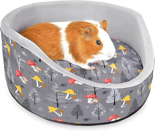 Glittme Soft Rabbit & Guinea Pig Bed - Thick Removable Mat, Machine Washable, Cozy Cuddler Cup Bed for Guinea Pig, Rabbit, Ferret