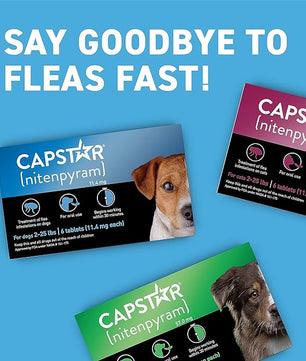 Capstar(nitenpyram) for Dogs Fast-Acting Oral Flea Treatment for Dogs 2-25 lbs, Vet-Recommended Medication Tablets Start Killing in 30 Minutes, 12 Doses