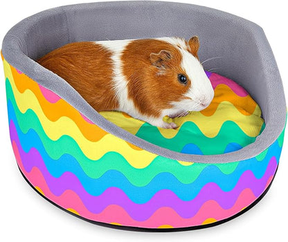 Glittme Soft Rabbit & Guinea Pig Bed - Thick Removable Mat, Machine Washable, Cozy Cuddler Cup Bed for Guinea Pig, Rabbit, Ferret