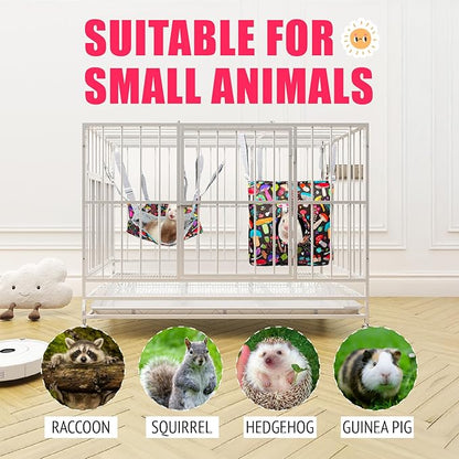 Guinea Pig Hammock,4 Pack Ferret Hammock Small Pets Hanging Hammock Ferret Hideout Bed Hamster Cage Accessories for Guinea Pig,Rat,Sugar Glider,Squirrel,Hamster(Mushrooms)
