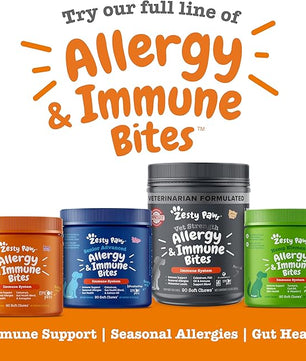 Zesty Paws Dog Allergy Relief Chews, Dog Probiotics for Itchy Skin and Ears, Lamb, 250ct