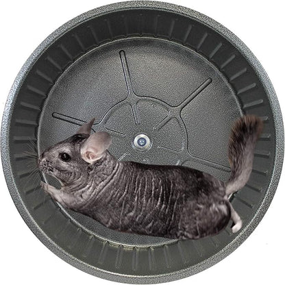 15" Chin-Sprint : All-Metal Durable, Fast Exercise Wheel - for Chinchillas, Prairie Dogs, Rats, Degus, Hedgehogs, Opossums & Other Small Pets (Black)