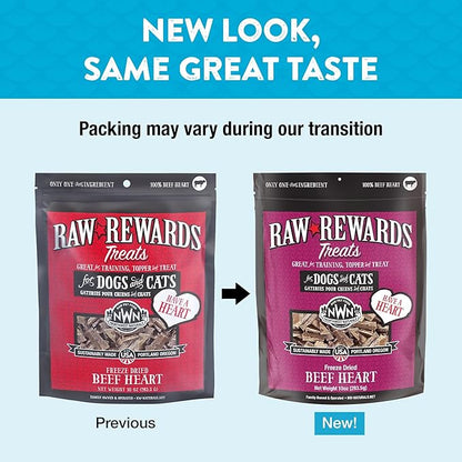 Northwest Naturals Raw Rewards Freeze-Dried Beef Heart Treats for Dogs and Cats - Bite-Sized Pieces - Healthy, 1 Ingredient, Human Grade Pet Food, All Natural, Proudly Made in USA, 10 Oz