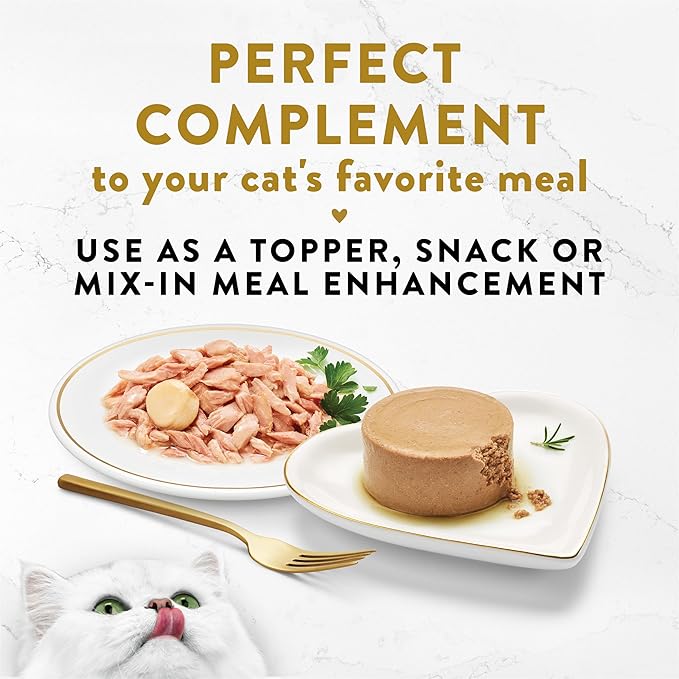 Purina Fancy Feast Appetizers Lickable Grain Free Wet Cat Food Topper Light Meat Tuna Appetizer with Scallop - (Pack of 10) 1.1 oz. Trays