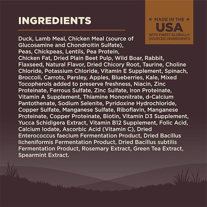 Wellness CORE Dry Dog Food, Grain-Free, High Protein, Natural, Wild Game Duck, Lamb, Wild Boar, & Rabbit Recipe, (26-Pound Bag)
