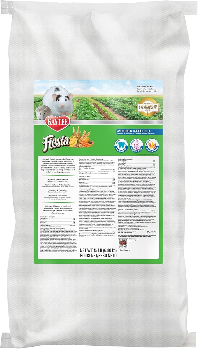 Kaytee Fiesta Mouse & Rat Food Flavor Medley 15 Pounds