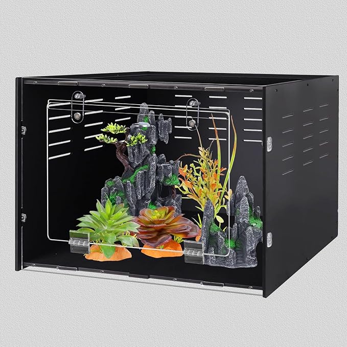 25 Gallon Reptile Tank 24"x16"x16" – PVC Reptile Enclosure Terrarium for Leopard Gecko, Ball Python, Bearded Dragon, and Snake Habitat Setup