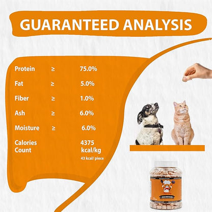 Freeze-Dried Salmon Treats for Cats & Dogs – 100% Wild Caught, Single Ingredient, High-Protein, Healthy Snack – No Additives or Preservatives – 2.6oz - Inspected & Tested in USA