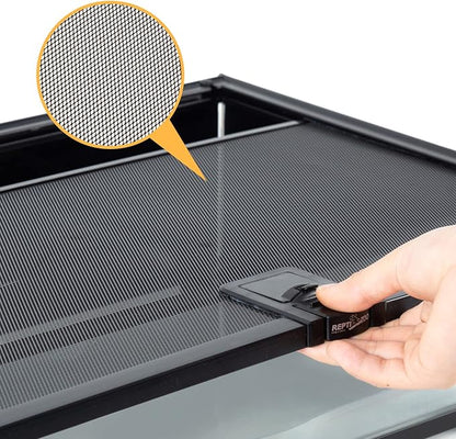 REPTIZOO Small Reptile Tank 20" x 12" x 6" Glass Reptile Terrarium with Top Feeding Habitat for Snake Spider