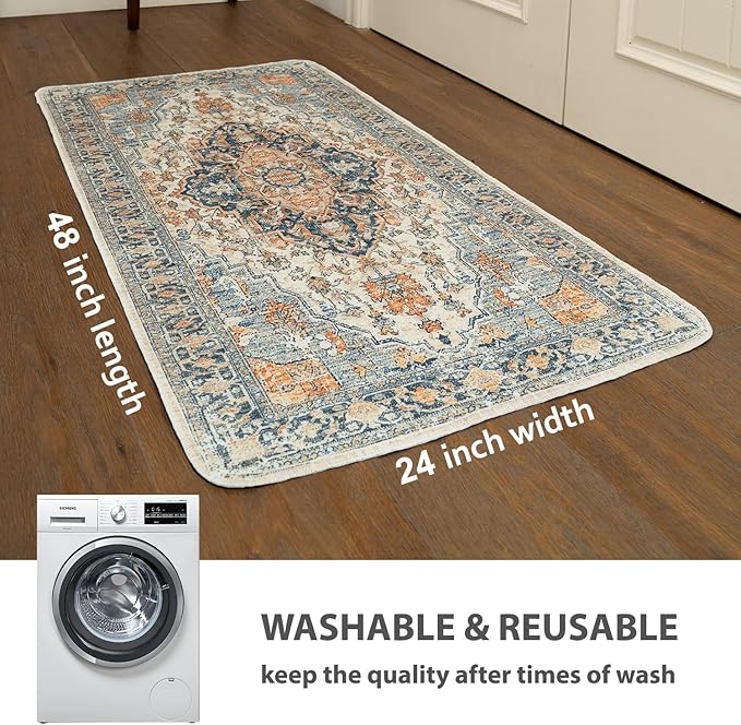 nunubaby Washable Pee Pads for Dogs, Stylish, Non-Slip and Leak-Proof Pee Pads. Reusable Potty Pads for Dogs for Crates and Floors.(Beige/Multi, 24" x48" )