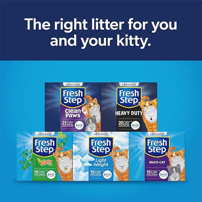Fresh Step Clumping Cat Litter, Heavy Duty Advanced, Long Lasting 30-Day Odor Control with Odor Eliminating Carbon, 17.5 lb