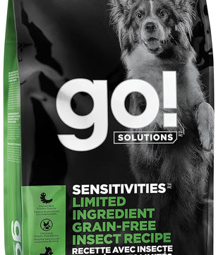 Go! Solutions Sensitivities Limited Ingredients, Grain-Free Dry Dog Food, Insect Recipe for Sensitive Stomach, 3.5 lb Bag