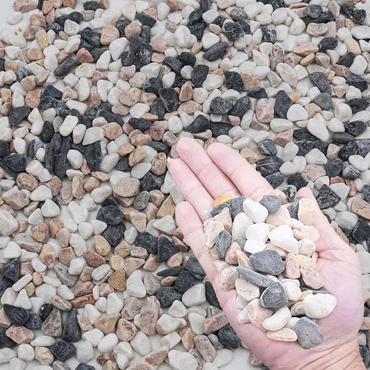 6LB Succulent & Cactus Gravel Pebbles,1/4-3/8 Inch Natural Polished River Rocks Decorative Stones for Succulent Planters,Cactus Pots,Vases,Aquariums,Outdoor Gardening Mixed Colors