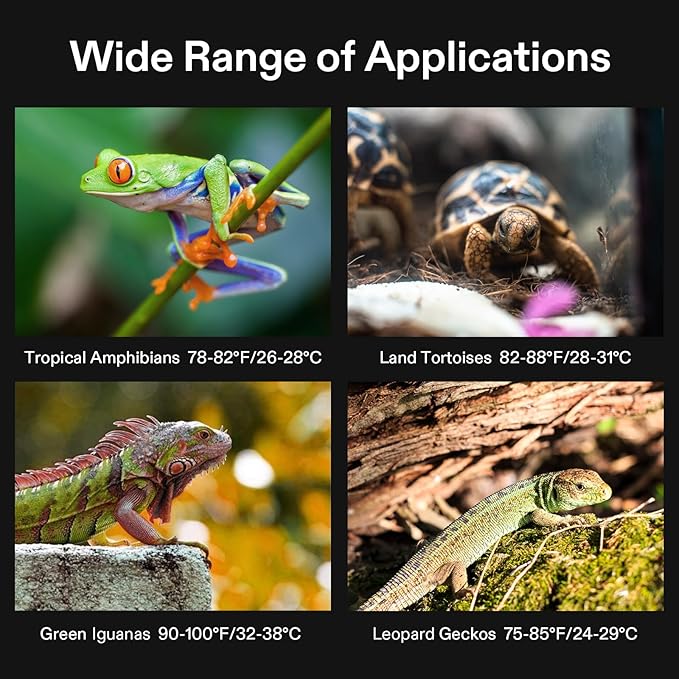 VIVOSUN Reptile Heating Pad 6x8 Inch with Thermostat Combo Under Tank Terrarium Heating Mat for Turtles, Lizards, Frogs, and Other Reptiles