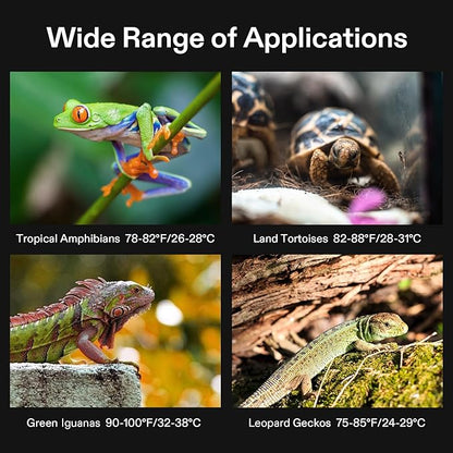 VIVOSUN Reptile Heating Pad 6x8 Inch with Thermostat Combo Under Tank Terrarium Heating Mat for Turtles, Lizards, Frogs, and Other Reptiles