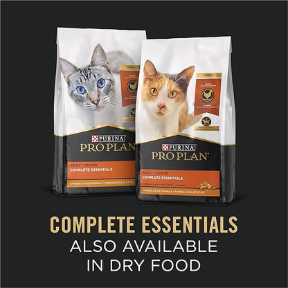 Purina Pro Plan High Protein Cat Food Complete Essentials Wet Gravy, Chicken and Rice Entree - (Pack of 24) 3 oz. Pull-Top Cans