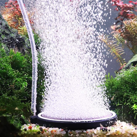 hygger Air Stone for Aquarium: Quiet High Dissolved Oxygen Diffuser Kit for Freshwater or Saltwater Fish Tank and Hydroponic Air Pump-Disc 4 x 4 Inch Air Bubble Stone