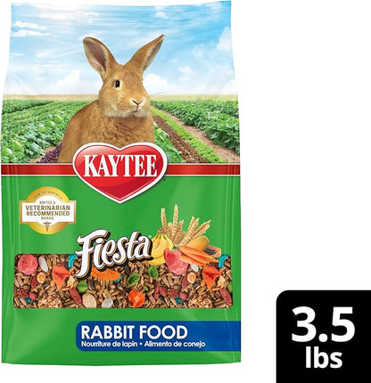 Kaytee Fiesta Rabbit Food, Nutritious and Fun Blend, Supports Dental Health and Digestion, 3.5 pounds