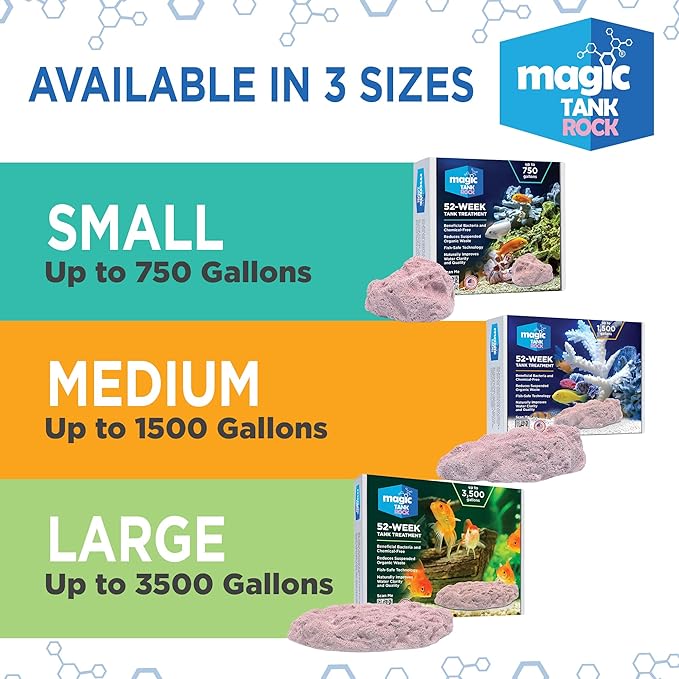 Fish Tank Rocks for Enhancing Water Clarity with Your Regular Cleaning Routine, Fish Friendly Aquarium Rocks, All Natural Aquarium Decor, Medium, Covers 750-1,500 Gallons