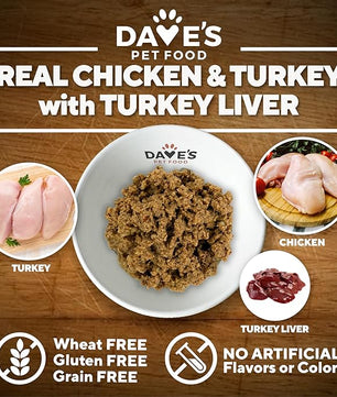 Dave's Pet Food Limited Ingredient Dog Food (95% Turkey & Chicken), Made in USA Grain Free Wet Canned Meals, Large & Small Breeds, 12.5 oz Cans (12 Pack)
