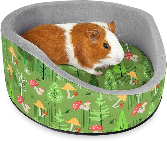 Glittme Soft Rabbit & Guinea Pig Bed - Thick Removable Mat, Machine Washable, Cozy Cuddler Cup Bed for Guinea Pig, Rabbit, Ferret