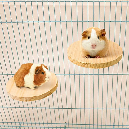 Squirrel Gerbil Chinchilla and Dwarf Hamster L-Shaped Pedal Wooden Platform, 3 Pieces of Natural Wooden Parrot HamsterStanding and Jumping Board,for Rat Activity Chinchilla Bird Cage Accessories (H02)
