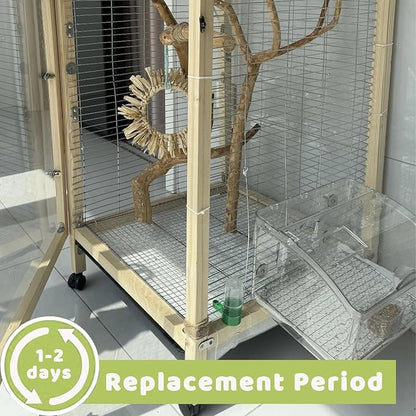 120 Pcs Bird Cage Liner Papers Big Size Cage Paper Liners Disposable Cage Paper Liners Precut Absorbent Cushion Pad Mat Accessories for Pet Bird Parrot