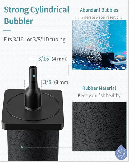 Pawfly 16 Inch Air Stone Cylinder for Larger Pumps Bubble Diffuser Release Tool for Large Aquariums Outdoor Pond Garden Circulation Systems and DWC Reservoirs