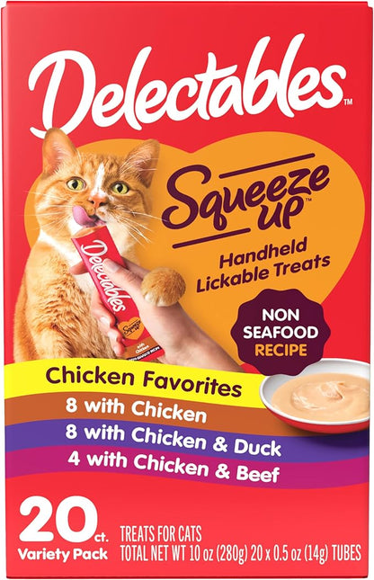 Delectables Squeeze Up Non-Seafood Variety Pack Lickable Cat Treat, 20 Count (Pack of 1)