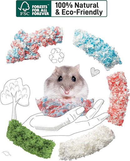 BUCATSTATE Hamster Bedding 70L, 99% Dust-Free Guinea Pig Bedding Odor Control Paper Bedding, Cozy Small Animal Bedding for Rabbit Rat Syrian Dwarf Hamsters Gerbils (White)