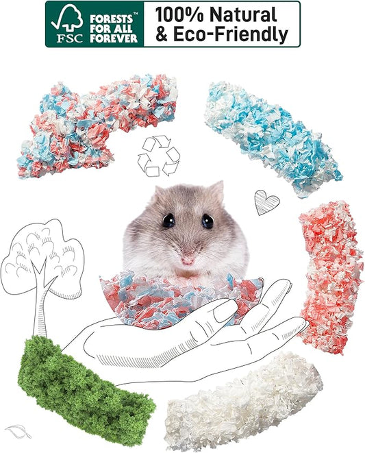 BUCATSTATE Hamster Bedding 70L, 99% Dust-Free Guinea Pig Bedding Odor Control Paper Bedding, Cozy Small Animal Bedding for Rabbit Rat Syrian Dwarf Hamsters Gerbils (White)