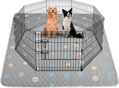 Aitmexcn Washable Puppy Dog Pee Pad, 4PCS 100% Waterproof Whelping Training Mat for Puppy/Senior Dog, Fast Drying Reusable Puppy Pads for Indoor, Outdoor and Car Travel- 32x36'' Llight Gray