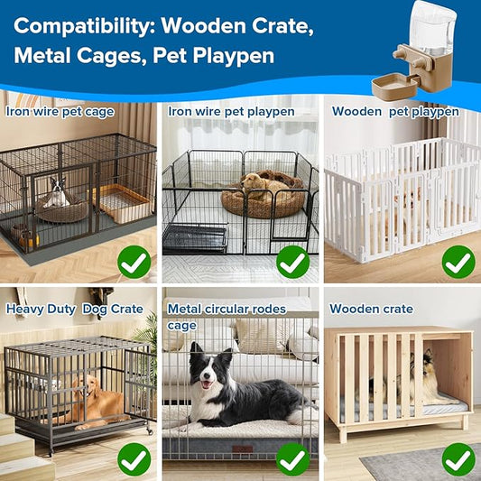 50 oz Rabbit Water Dispenser,Gravity Dog Water Bowl Dispenser for Cage,Auto Water Bottle for Ferret,Cat,Dog and Other Animals, Compatible with Widemouth Cages