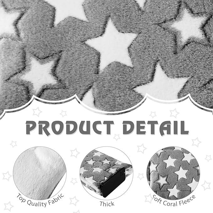 Haull 4 Pcs Waterproof Guinea Pig Bedding Winter Guinea Pig Bed Plush Cage Liners Soft Dog Cat Mat Reversible Winter Cozy Animal Pee Pad Hamster Bed Mat for Bunny(Black White Star,13 x 10 Inch)