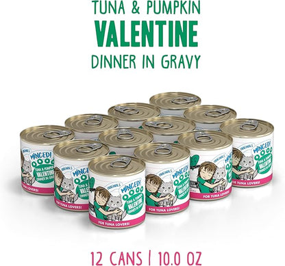 Weruva BFF Minced Natural Wet Cat Food, Tuna and Pumpkin Valentine in Gravy, 10oz Can, Pack of 12