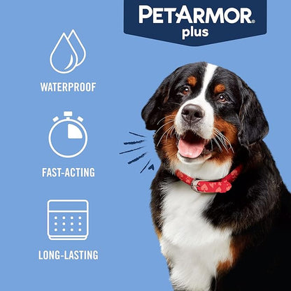 PetArmor Plus Flea and Tick Prevention for Dogs, Dog Flea and Tick Treatment, 6 Doses, Waterproof Topical, Fast Acting, X-Large Dogs (89-132 lbs)