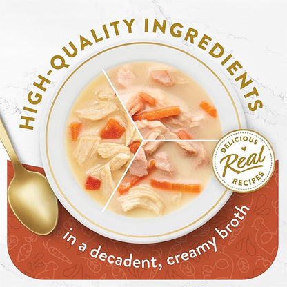 Purina Fancy Feast Lickable Broth Topper Complement Creamy Wet Cat Food Variety Pack - (Pack of 12) 1.4 oz. Pouches