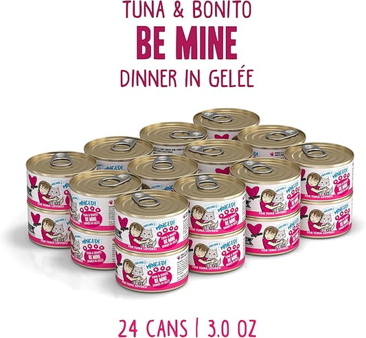 Weruva BFF Minced Natural Wet Cat Food, Tuna and Bonito Be Mine in Gelee, 3oz Can, Pack of 24