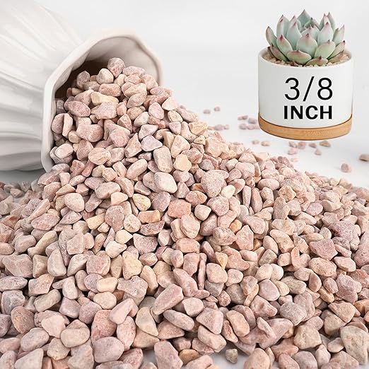 NUPICK 12 lbs Pebbles for Indoor Plants, 3/8 Inch Pea Gravel for Fish Tank, Decorative Rocks for Succulent, Natural River Stones for Vases, Cactus, Landscaping, Bird Bath, Aquarium, Peach