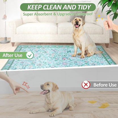Pee Pads for Dogs Washable 48"x48", Extra Large Reusable Puppy Pads, Super Absorbent Whelping Pads Mat , Non-Slip Waterproof Pet Training Pads for Couch, Crate, Potty Training