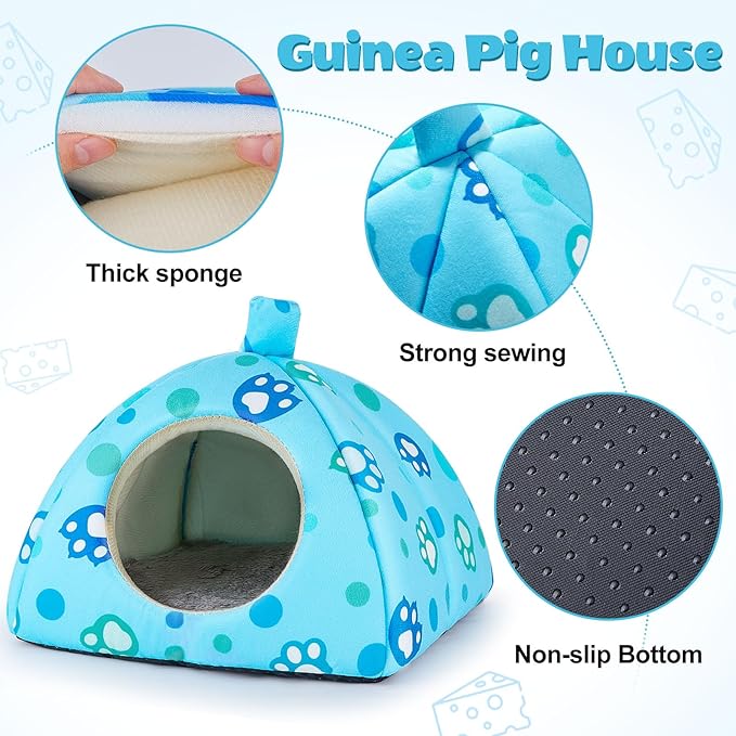 Unicorn Catcher Guinea Pig Hideout and Tunnel, 2 Pack Soft Washable Guinea Pig Bedding Accessories for Cages