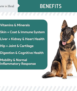 12-in-1 Multivitamin for Dogs - 60 Puppy and Senior Dog Vitamin and Supplement Soft Chews for Hip and Joint - Advanced Formula with Glucosamine, Omega 3,6,9, Vitamins, Probiotics, and More