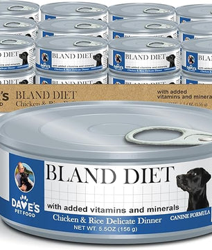 Dave's Pet Food Sensitive Stomach Dog Food (Chicken & Rice), Easy to Digest, Gluten-Free, Digestive Care, Wet Canned, 5.5 oz (Case of 24)