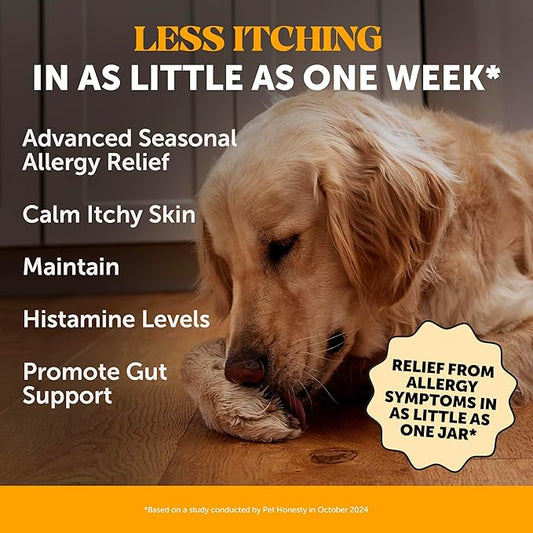 Dog Allergy Itch Relief - Maximum Strength Itch Supplement with Probiotics for Dogs - Immune Support & Skin Relief for Seasonal Allergies - Natural Itchy Skin Paw Relief - (Chicken, 90 Ct)