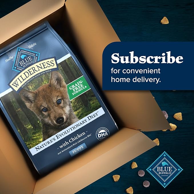 Blue Buffalo Wilderness Puppy High-Protein Dry Dog Food with Real Chicken, Grain-Free, Made in the USA with Natural Ingredients, Chicken, 4.5-lb Bag