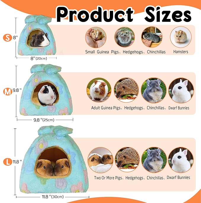 Guinea Pig Bed, Guinea Pig Hideout House Accessories Warm Bed for Small Animals Hamsters Chinchillas Dwarf Bunnies Hedgehogs. L, Green