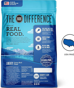 BIXBI Liberty Grain Friendly Dry Dog Food, Game Bird Feast Recipe, 4 lbs - Fresh Meat, No Meat Meal, No Fillers for Easy Digestion - USA Made (Pack of 1)