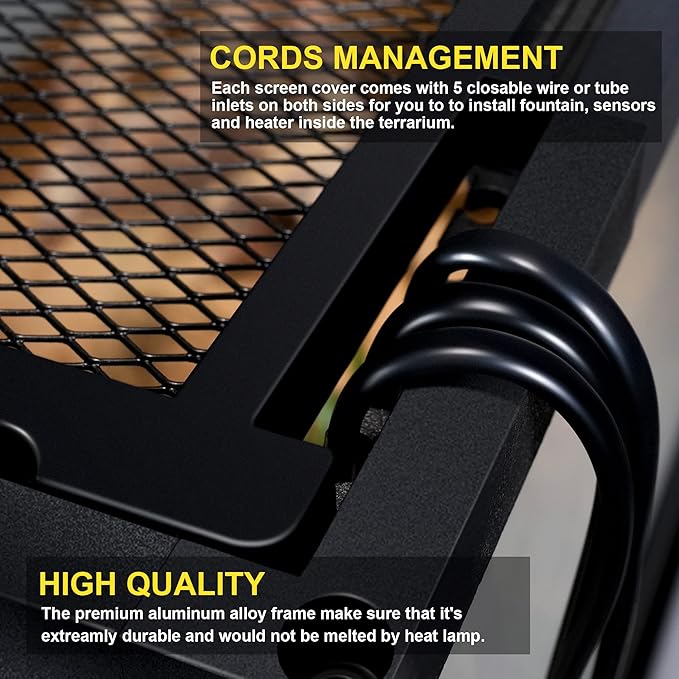 32 Gallon Professional Glass Terrarium 18"x18"x24" Durable Reptile Habitat Tank with Heat Resistant Aluminum Alloy Frame, Dual Front Swinging Doors for no Jam by Sand and Other Debris