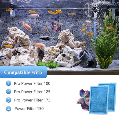 32 Pack Aquarium Filter Cartridge Rite-Size B Filter Cartridges Compatible with PRO Power Filters 100/125/175 Power Filter 150